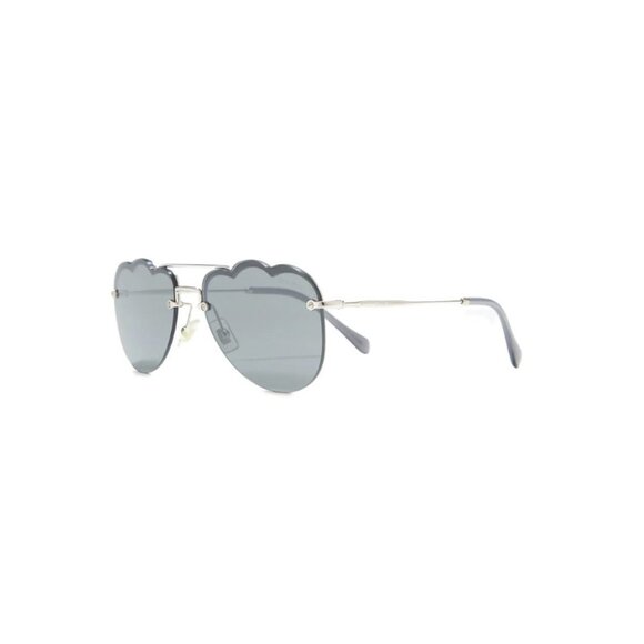 MIU MIU 58mm Irregular Sunglasses - Dark Grey Flash Silver - Authentic - New main image 2